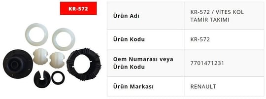 VİTES KOL TAMİR TAKIMI CLİO KANGO