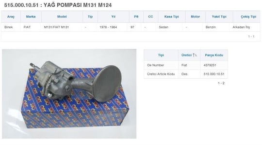 YAĞ POMPASI M124 M131 DKS