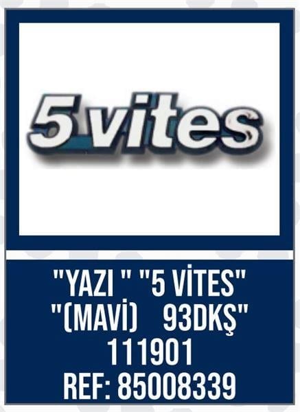 YAZI 5 VITES MAVI 93 DOGAN KARTAL SAHIN DKS