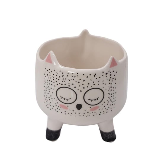 Tilkili Seramik Figürlü Saksı 14*13,5 Cm