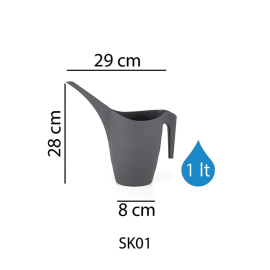 Serinova Sulama Kabı 1 Lt Antrasit