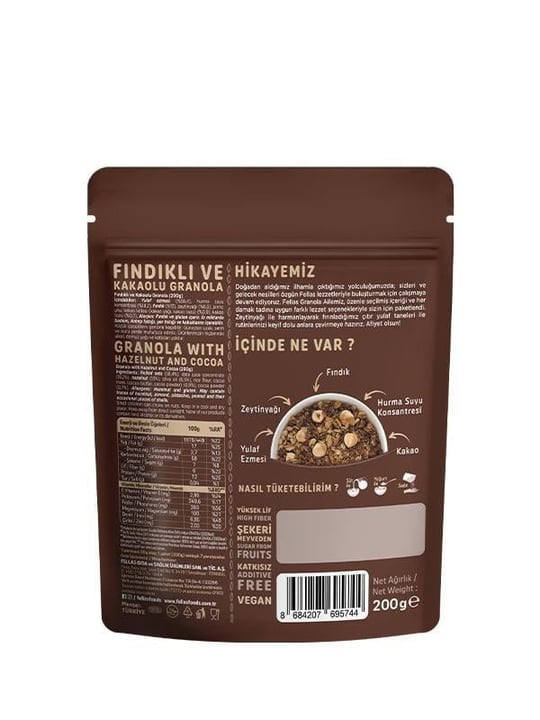 Fellas Granola 3'lü Mix Paket - Yaban Mersinli 200g + Fındık & Kakao 200g + Antep Fıstıklı 200g