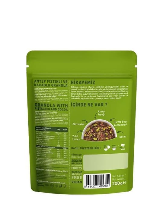 Fellas Granola 3'lü Mix Paket - Yaban Mersinli 200g + Fındık & Kakao 200g + Antep Fıstıklı 200g