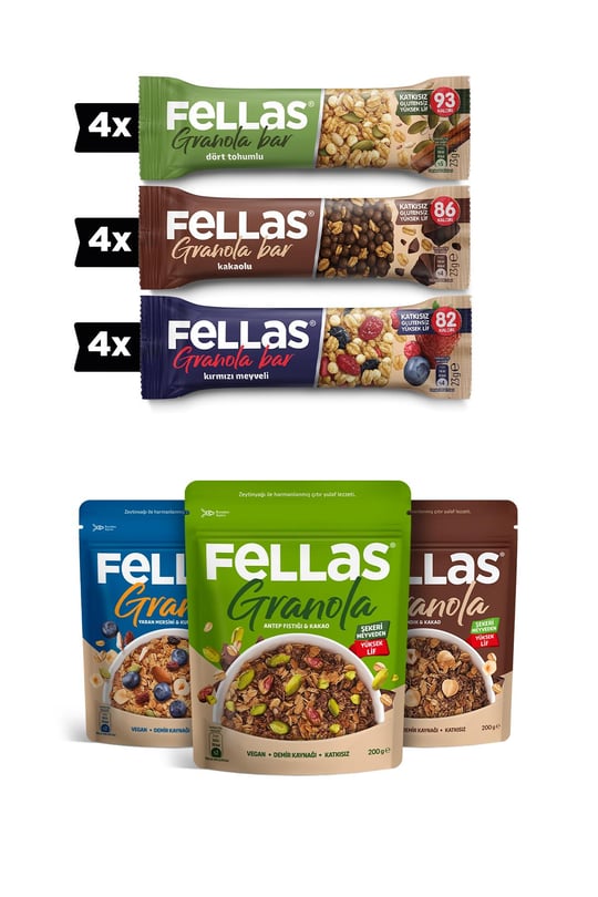 Fellas Granola 3'lü Mix ve Granola Bar Karma Avantajlı Paket