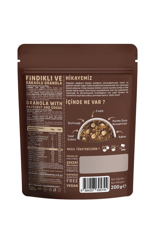 Fellas Granola - Fındık & Kakao 200g - 3'lü Paket
