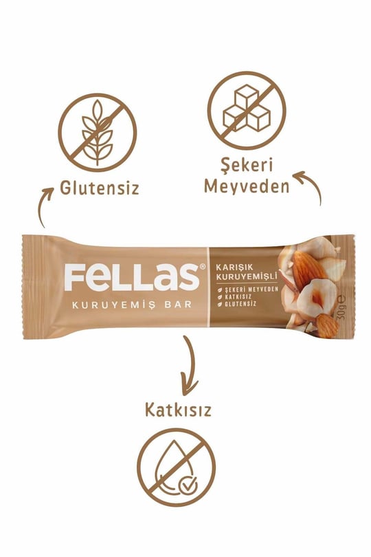 Fellas Karışık Kuruyemiş Bar 30g x12 Adet