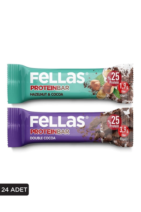 Protein Bar 32g Süper İkili Kutu 24 Adet - Duble Kakaolu x 12 Adet + Fındıklı x 12 Adet