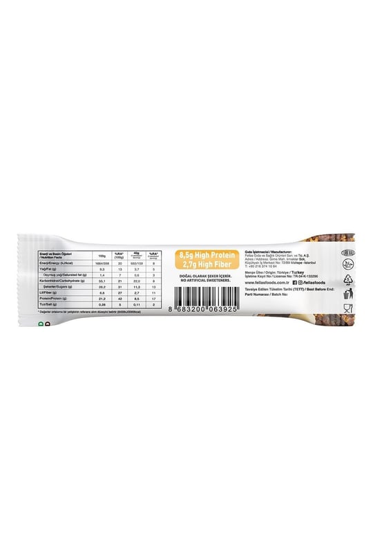 Vegan Protein Bar - Muzlu ve Kakaolu 40g x 12 Adet