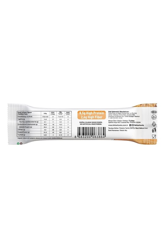 Vegan Protein Bar - Yer Fıstığı Ezmeli 40g x 12 Adet MBAGD1-058-12