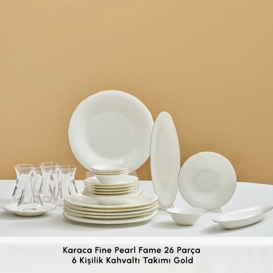 Karaca Fıne Pearl New Fame Gold 26 Parça Kahvaltı Seti