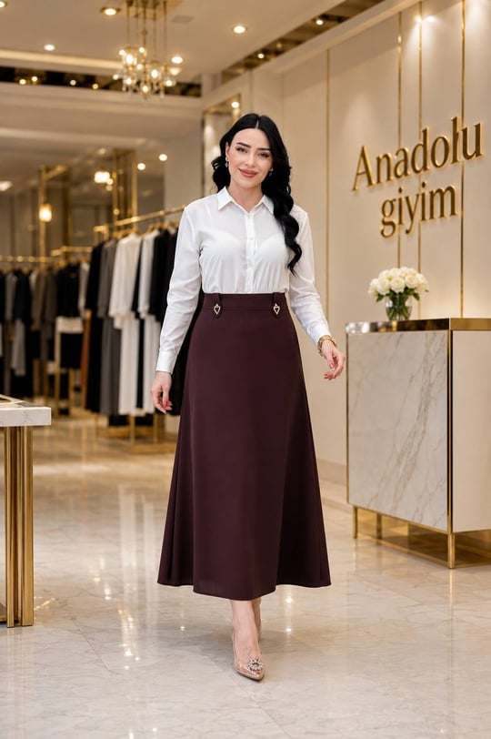 A Kesim Anne Eteği 1009 T-26 Kahverengi