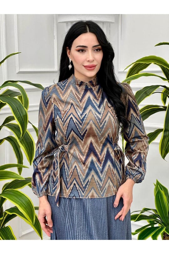 Batik Desen Etekli Takım 3430 İndigo