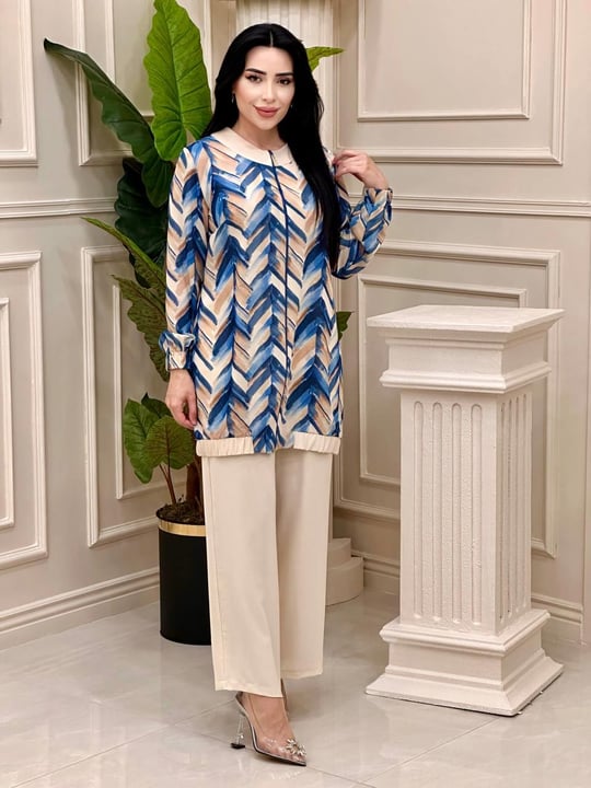 Batik Desen İkili Takım 2203 T-24 Saks