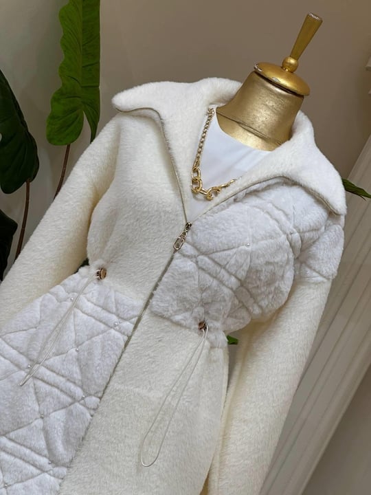 Bel Büzme Angora Kısa Kaban 2546 T-25 Ekru