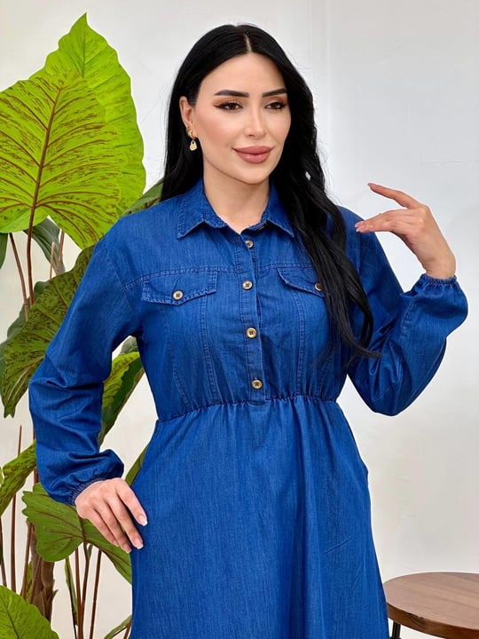 Bel Lastik Cepli Kot Elbise 5245 T-25 Koyu Kot