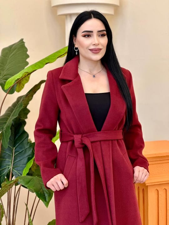 Bilek Boy Klasik Kaşe Kaban 15170 T-25 Bordo
