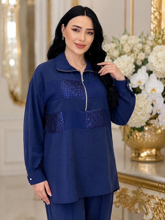 Blok Boncuk İşleme Spor İkili Takım 14461 T-26 Lacivert