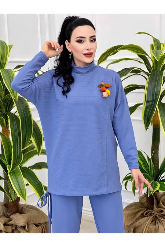 Broşlu Spor İkili Takım 7092 İndigo Mavi