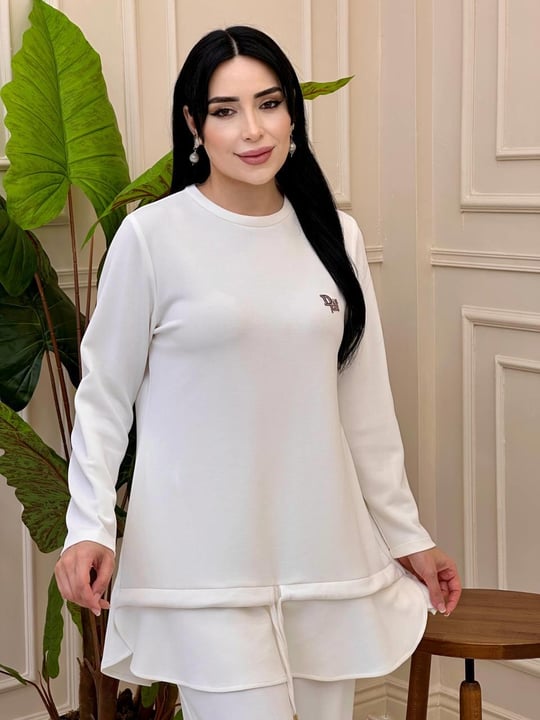 Büzğü Detay Modal Takım 5526 t025 Beyaz