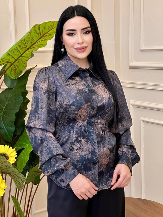 Büzgü Kol Desenli İkili Takım 7706 t025 Haki