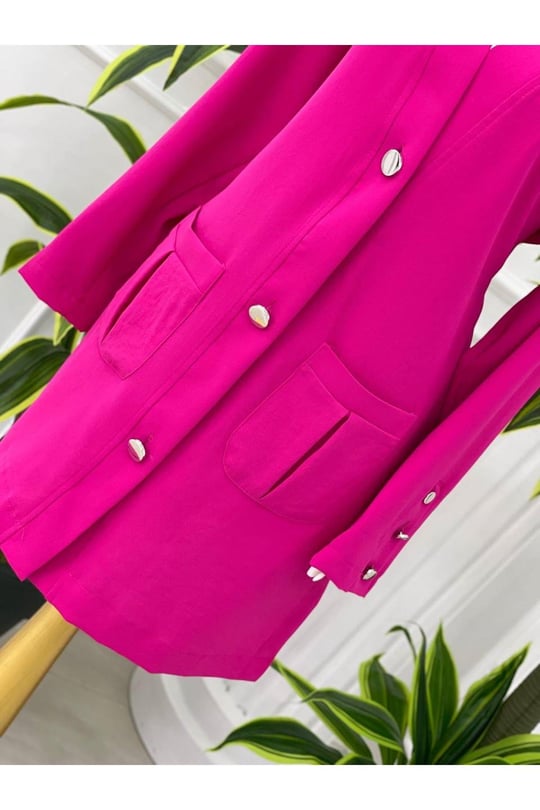Cep Detay Ceket 10243 pembe