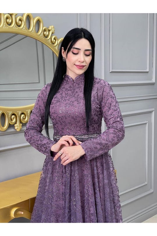 Çiçek Sim Abiye 17735 Leylak