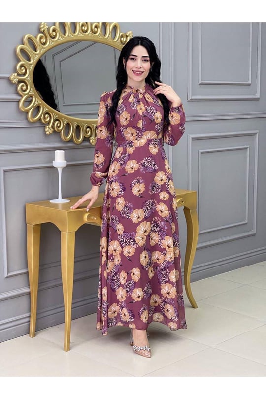Çiçekli Elbise 3307 Rose