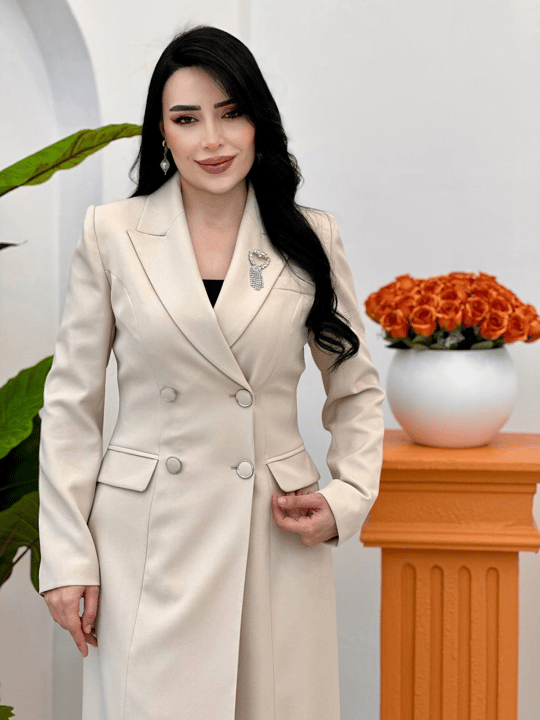 Çift Düğme Ceket Kap 5016 T-26 Taş