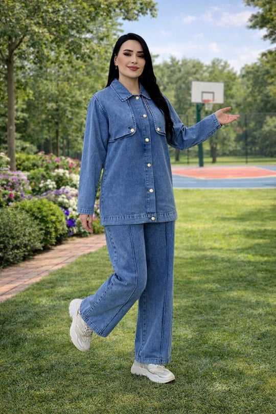 Çimalı Düğme Detay Denim Takım 7454 T-26 Kot