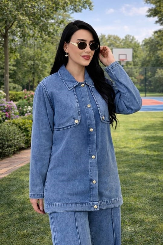 Çimalı Düğme Detay Denim Takım 7454 T-26 Kot