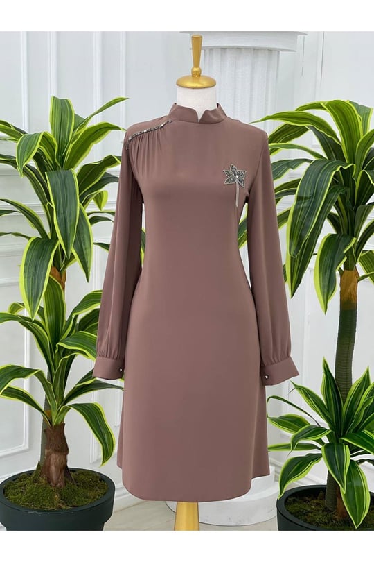Çınar Yaprak Tunik 751 Kahverengi