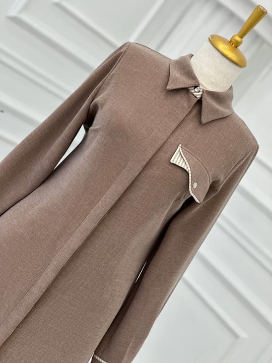 Çizği Detay Tunik 2260 t-24 Vizon
