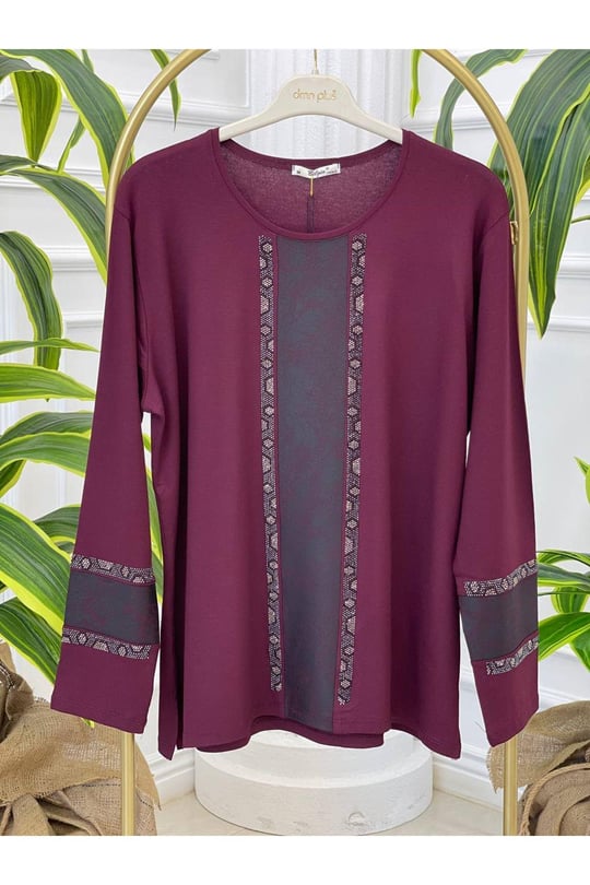 Deri Detay Anne Penye 171-Bordo