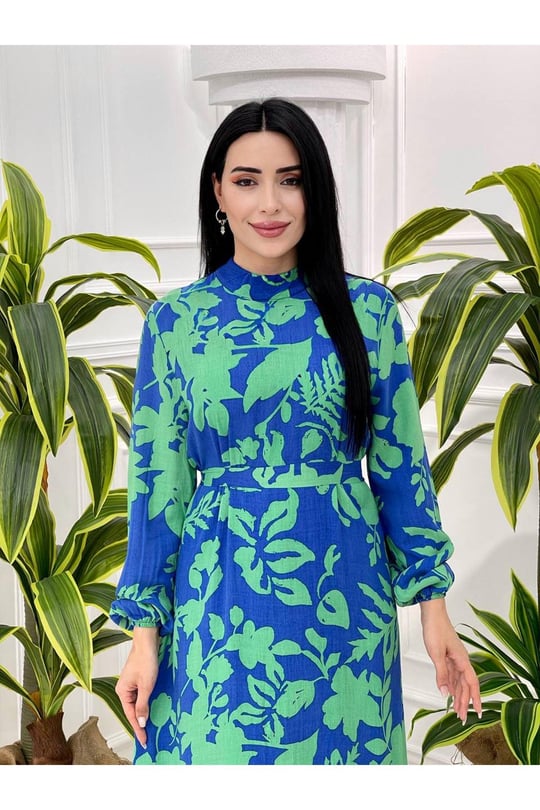 Desenli Elbise 180 Yeşil