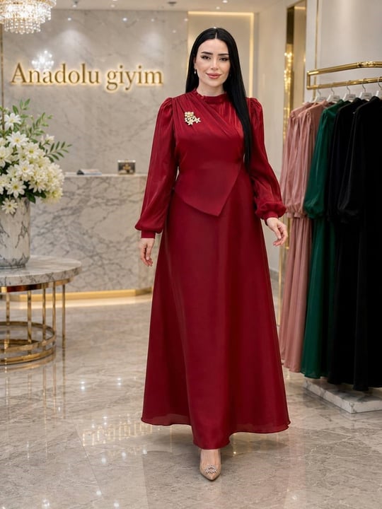 Dolama JanJan Elbise 2078 T-26 Bordo