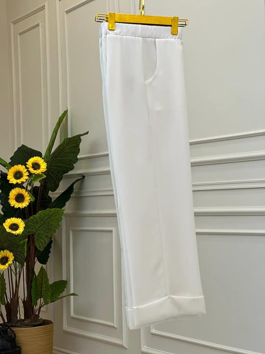 Duble Bol Paça Pantolon 3205 t025 Beyaz