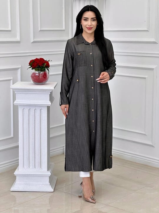 Düğmeli Spor Giy Çık 4701 T-24 Siyah