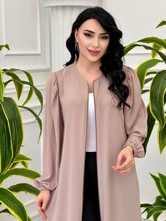 Eteği Fırfırlı Ferace 3411 T-24 Bej