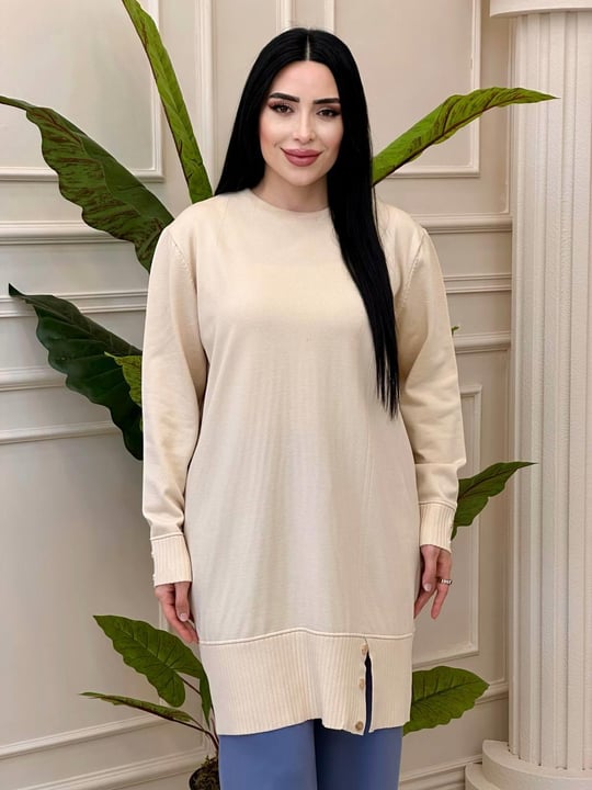 Eteği Zimbalı Tunik 5450 t-24 Bej