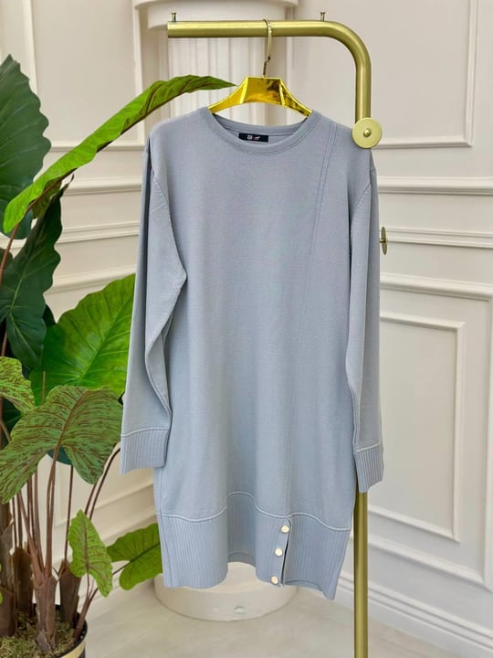 Eteği Zimbalı Tunik 5450 t-24 Gri