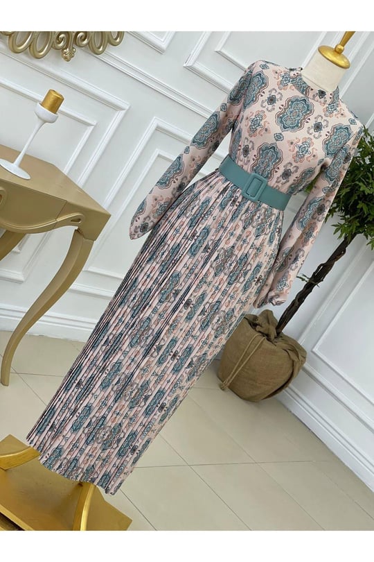Etnik Desen Piliseli 1180 Mint yeşili