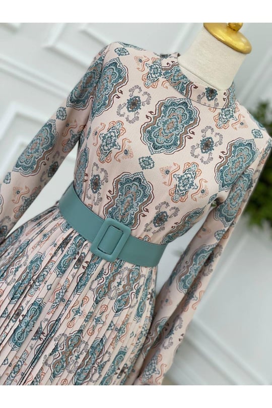 Etnik Desen Piliseli 1180 Mint yeşili