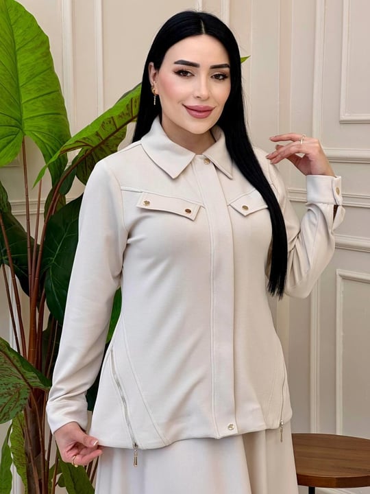 Fermuar Detay Spor Etekli Takım 5521 T-25 Bej