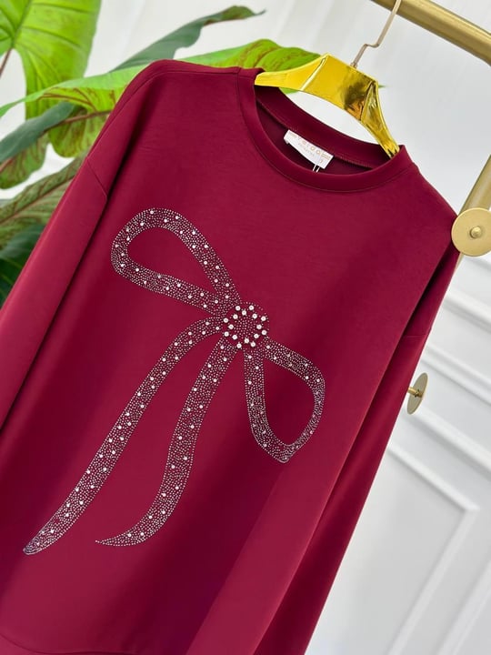 Fiyonk Taş Oyşo Tunik 1008 t-25 Bordo