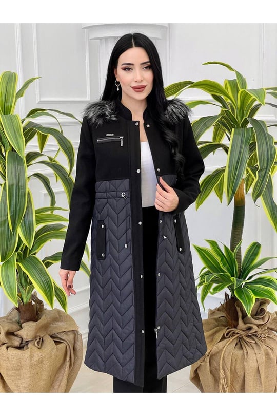 Geçişli Kaşe Kaban 536 Siyah
