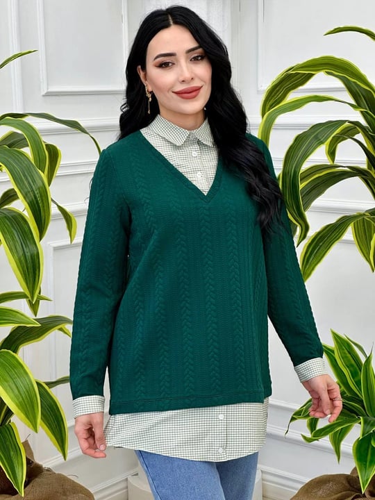Gömlekli Tunik 7633-T24 Yeşil