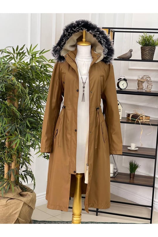 İçi Tüylü Parka 8162 Taba