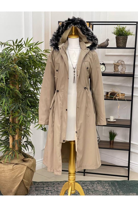 İçi Tüylü Parka 8162 Taş