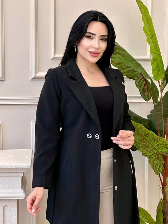 İki Düğme Kaşe Kaban 5092 t-24 Siyah