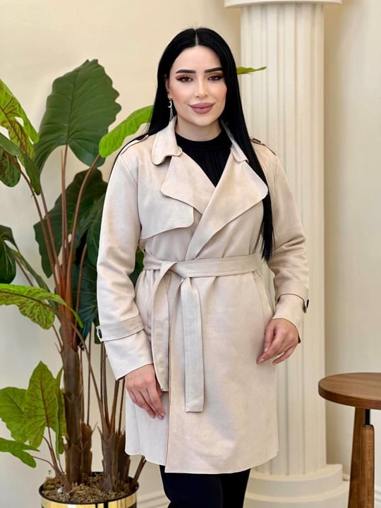 'KAMPANYA' Apoletli Süet Giy Çık 9022 T-25 Bej